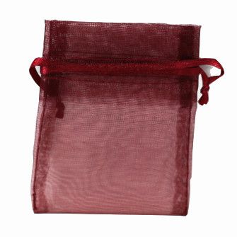 POUCH ORGANZA MINI 10(H) x 7.5(W)cm BURGUNDY (PACK OF 10)