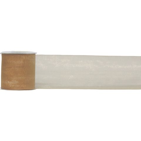 ORGANZA WOVEN EDGE 70mm x 23Mtr TOFFEE