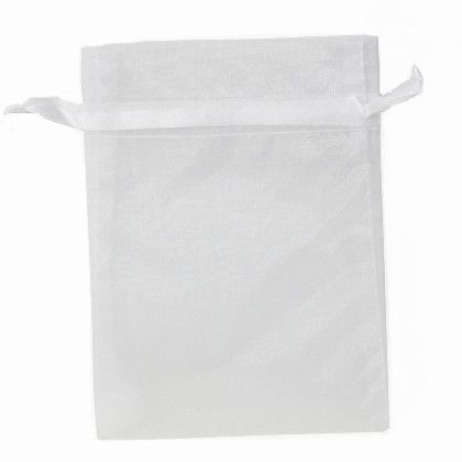 POUCH ORGANZA MEDIUM 17(H) x 12.5(W)cm WHITE (PACK OF 10)