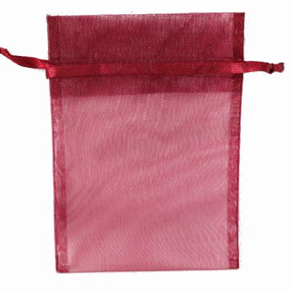 POUCH ORGANZA MEDIUM 17(H) x 12.5(W)cm BURGUNDY (PACK OF 10)