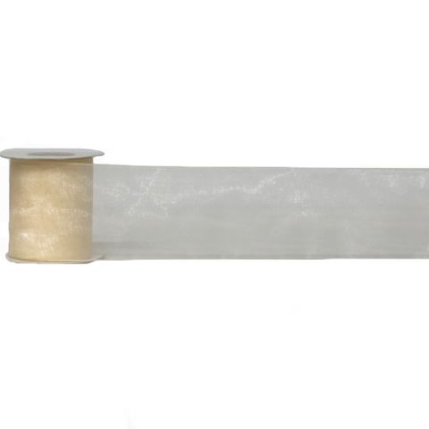 ORGANZA WOVEN EDGE 70mm x 23Mtr CREAM