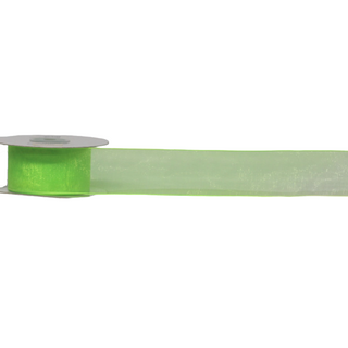 ORGANZA WIRED EDGE ( BELLA ) 40mm x 23Mtr LIME GREEN