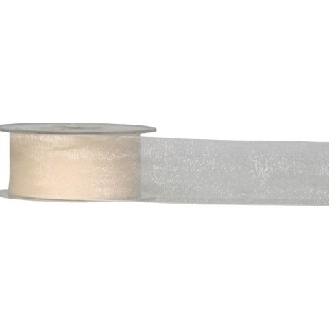 ORGANZA WOVEN EDGE 38mm x 50Mtr CREAM