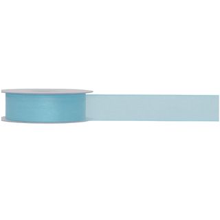 ORGANZA WOVEN EDGE 25mm x 50Mtr PALE BLUE