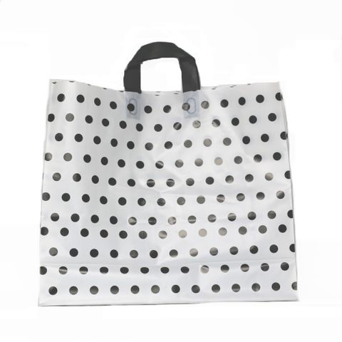 SOFTLOOP BAG LRG 39.5H x 45W x 15G cm WHITE/BLK DOTS (25/PK)
