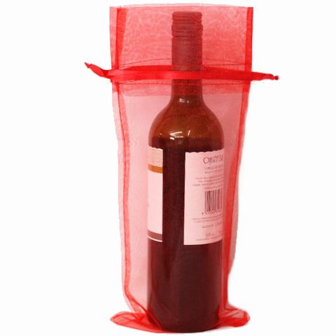 POUCH WINE ORGANZA 35(H) x 15(W)cm RED (PACK OF 10)