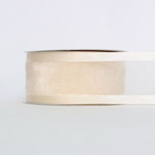 ORGANZA SATIN EDGE (CAPRICE) 38mm x 23Mtr CREAM