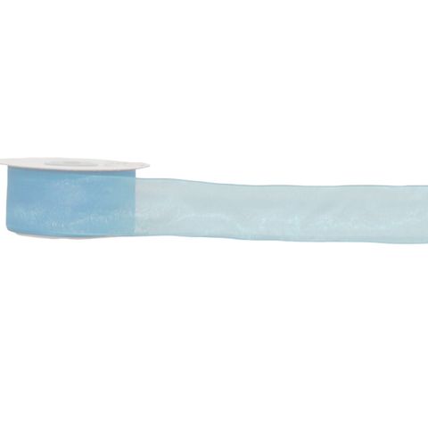 ORGANZA WIRED EDGE ( BELLA ) 40mm x 23Mtr LIGHT BLUE