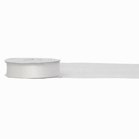 SPARKLE ORGANZA 25mm x 50Mtr WHITE
