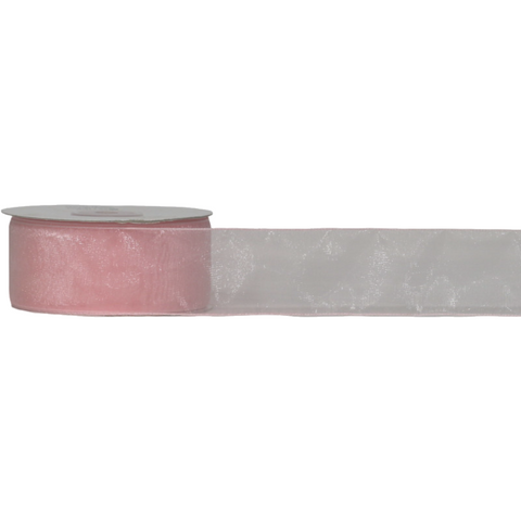 ORGANZA WIRED EDGE ( BELLA ) 40mm x 23Mtr LIGHT PINK