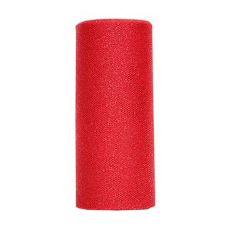 TULLE GLITTER 150mm x 25Mtr RED