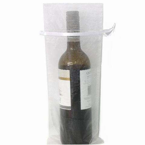 POUCH WINE ORGANZA 35(H) x 15(W)cm WHITE (PACK OF 10)