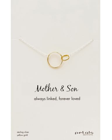 18k Gold & Sterling Silver - Mother & Son Necklace