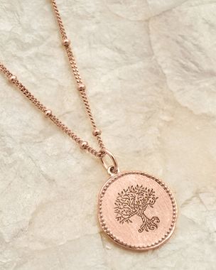 Rose - Coin Tree Necklace