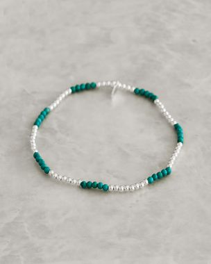 Turquoise - Silver Bead