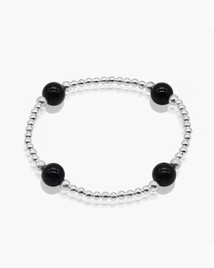 Silver - 4 Onyx Bracelet