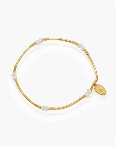 Gold- 2 Pearl Bracelet