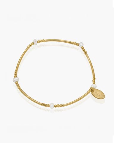 Gold - 1 Pearl Bracelet