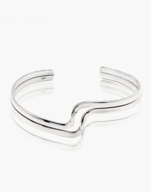 Silver- Double Wave Cuff