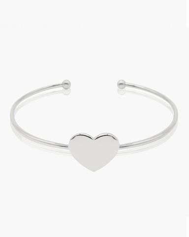 Silver-  Heart Cuff