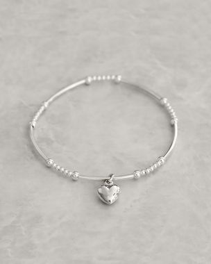 Silver- 5 Bar Heart Bracelet