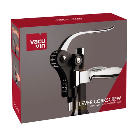 Vacu Vin Lever Corkscrew Black