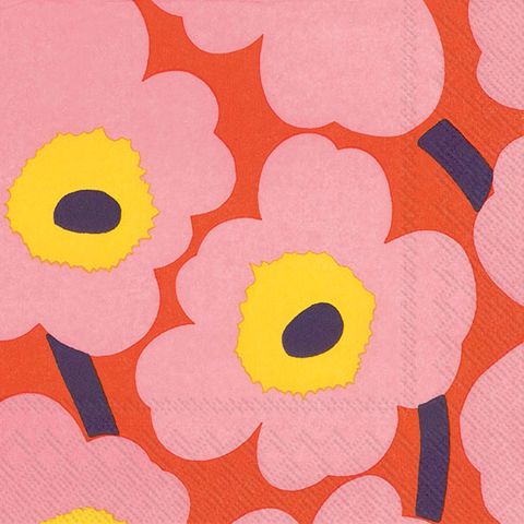 IHR Luncheon Marimekko Unikko Rose Orange