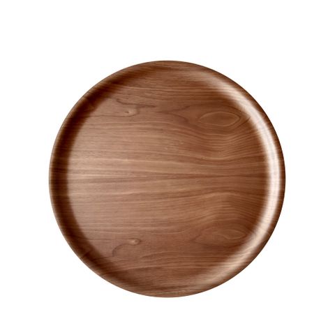 Atiya Round Wooden Tray Walnut 35cm