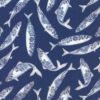 IHR Luncheon Decorative Fish Blue