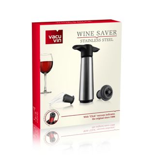 Vacu Vin Wine Saver Pump, 2 Stopper, 2 Server, Stainless Steel