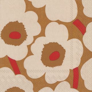 IHR Luncheon Marimekko Unikko Dark Cream Red