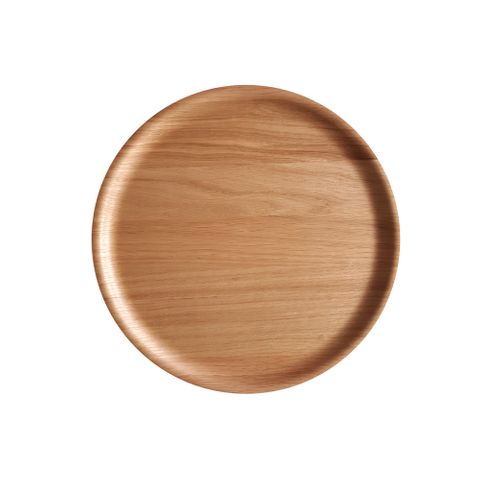 Atiya Round Wooden Tray Oak 35cm