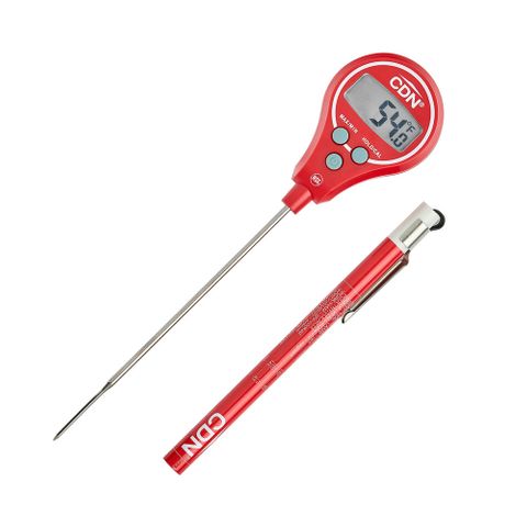 CDN Proaccurate Lollipop Digital Thermometer Thin Tip Field Calibratable Red