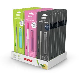 Zoku Slide Straw Assorted 24 Pce CDU