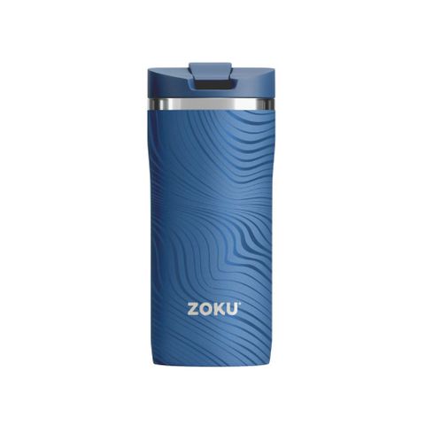 Zoku Stainless Travel Mug 355ml Blue Wavy