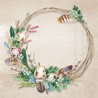 IHR Luncheon Egg Wreath Light Brown