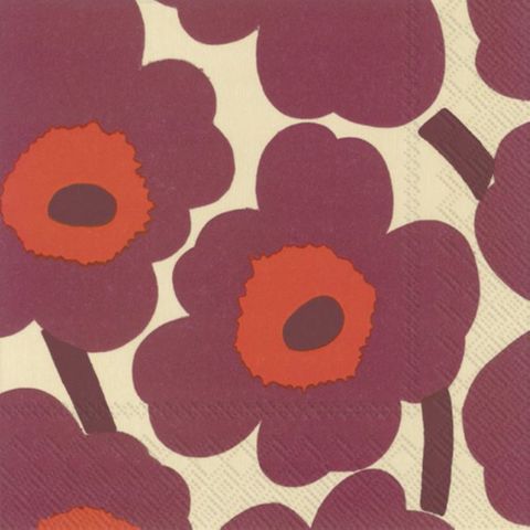 IHR Cocktail Marimekko Unikko Cream Bordeaux