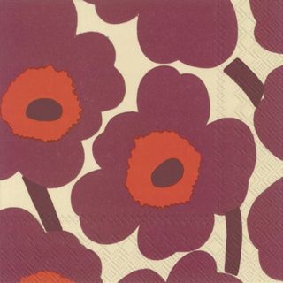 IHR Cocktail Marimekko Unikko Cream Bordeaux