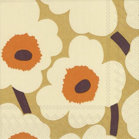 IHR Luncheon Marimekko Unikko Orange Cream