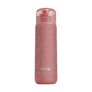 Zoku Stainless Sports Bottle 500ml Pink Geometric