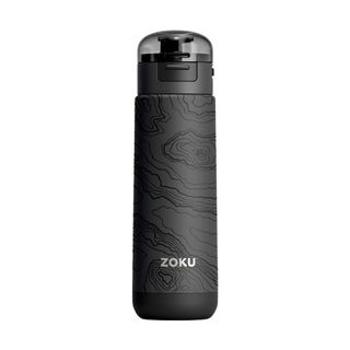 Zoku Stainless Sports Bottle 500ml Grey Topographic