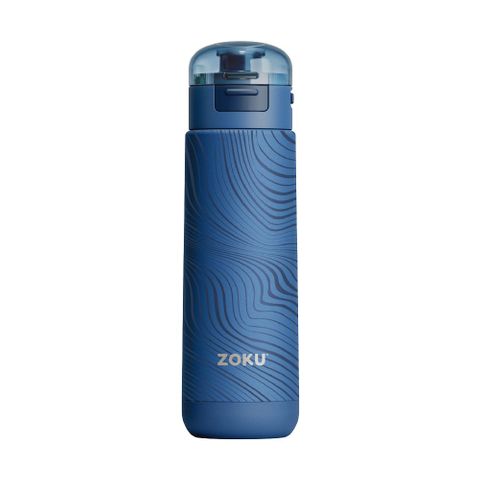 Zoku Stainless Sports Bottle 500ml Grey Topographic