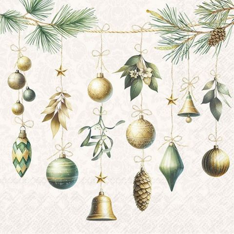 IHR Luncheon Christmas Decorations Cream