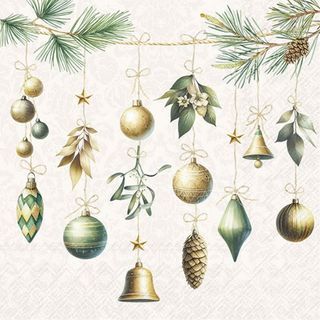 IHR Luncheon Christmas Decorations Cream