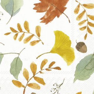 IHR Luncheon Harvest Leaves Allover