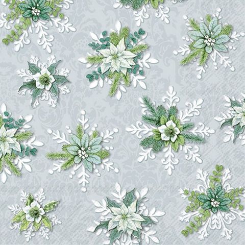 IHR Luncheon Blooming Snowflakes Lt Blue
