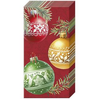 IHR Tissue Christmas Bubbles Red