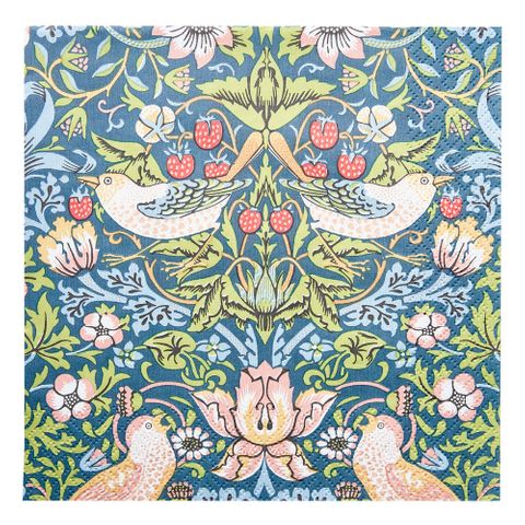 Havi Cocktail Napkin William Morris Strawberry Thief Blue 24cm
