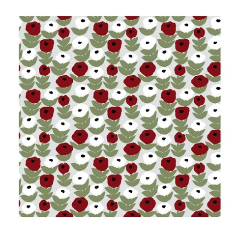 Havi Cocktail Napkin Flora Green Red 24cm