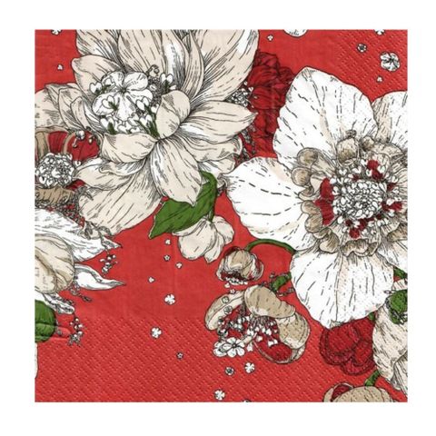 Havi Luncheon Napkin Sydantalvi Red 33cm